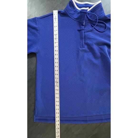 T by Talbots Blue Relaxed Pullover Sweater Button Mock Neck Women’s Plus Size 1X - Picture 10 of 11